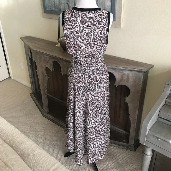 NWOT A.L.C. Sandra Floral Silk Cutout Midi Dress Black Ginger Smocked Panel 8 - Picture 10 of 11